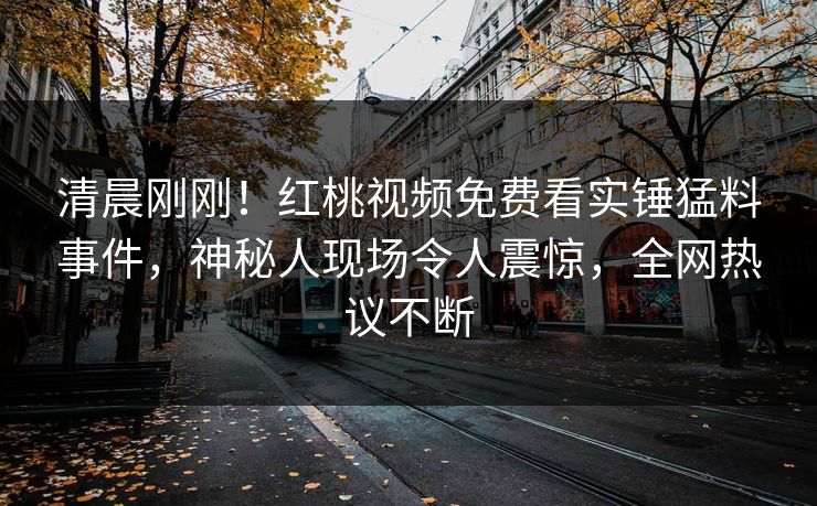 清晨刚刚！红桃视频免费看实锤猛料事件，神秘人现场令人震惊，全网热议不断