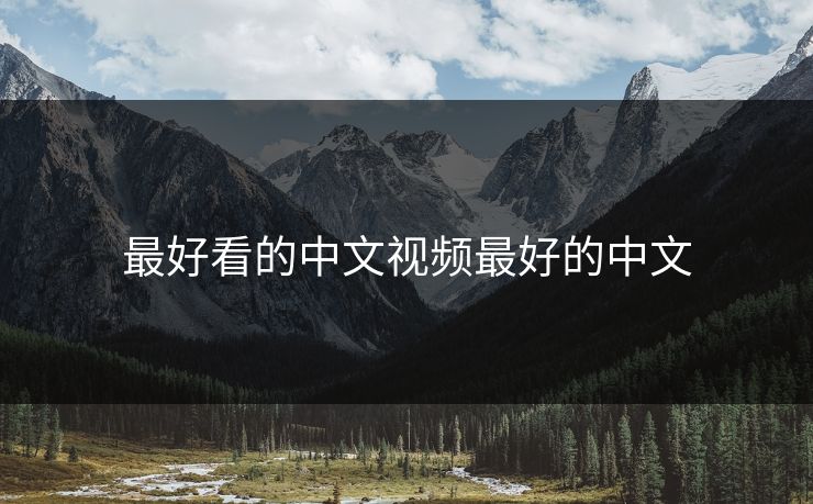 最好看的中文视频最好的中文