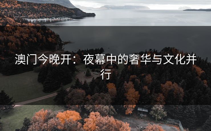 澳门今晚开:夜幕中的奢华与文化并行