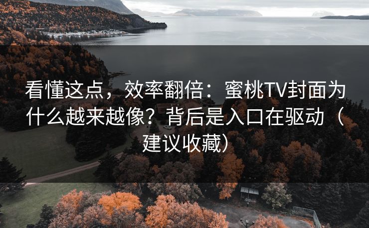 看懂这点,效率翻倍:蜜桃TV封面为什么越来越像?背后是入口在驱动(建议收藏) 看懂这点,效率翻倍:蜜桃TV封面为什么越来越像?背后是入口在驱动(建议收藏)